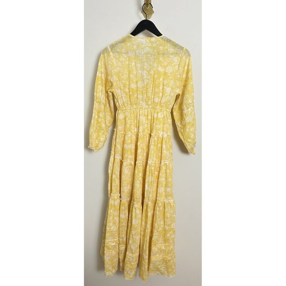 FREE PEOPLE Pappiet Midi Dress in Sunshine Combo Size Small - Picture 8 of 12